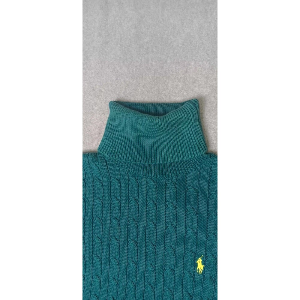 Ralph Lauren Sport Cable Knit Short Sleeve Turtleneck Sweater Womens Size Medium - Picture 3 of 11
